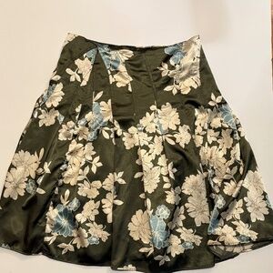 Satin floral skirt